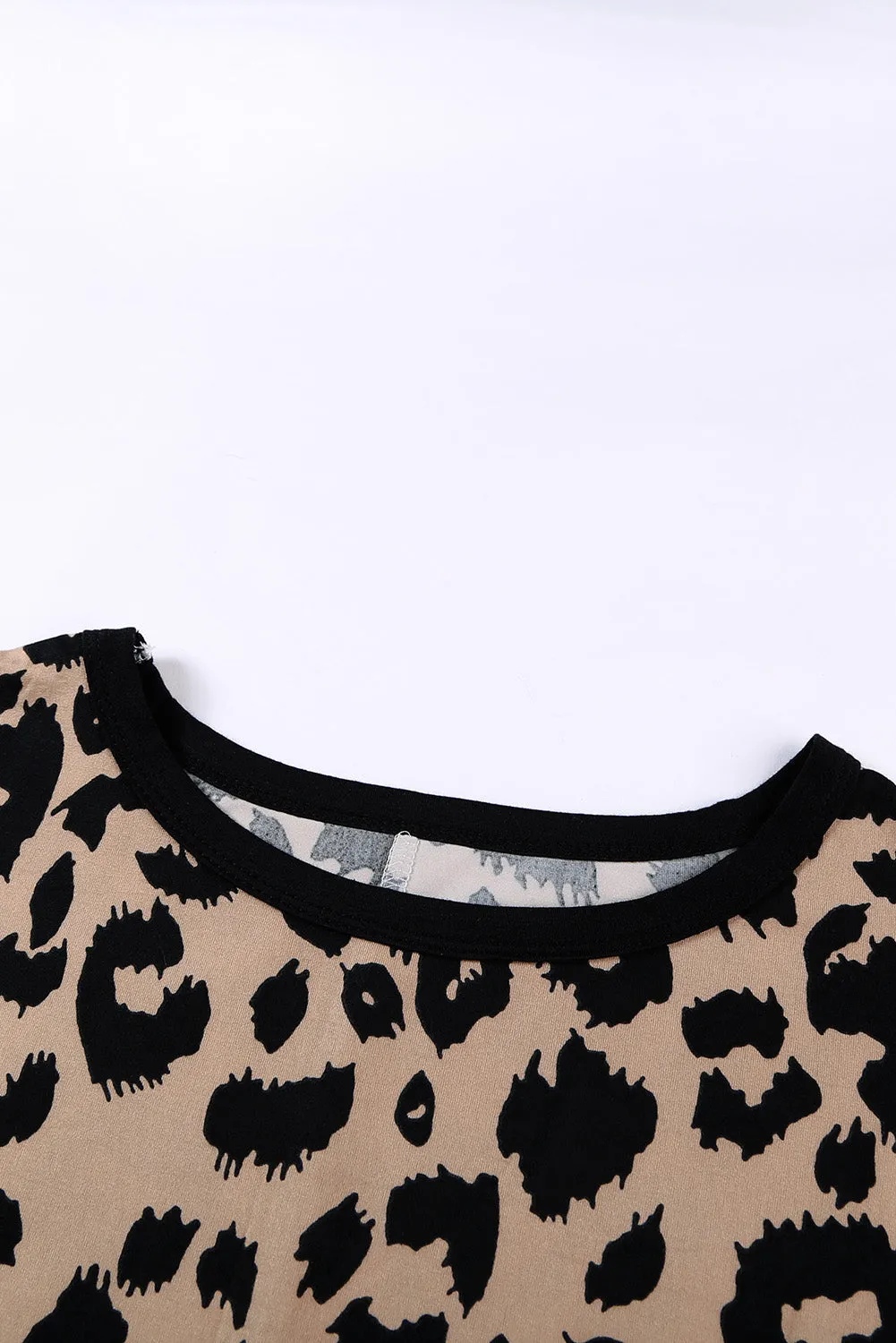 Leopard Print Pocketed T-shirt Mini Dress