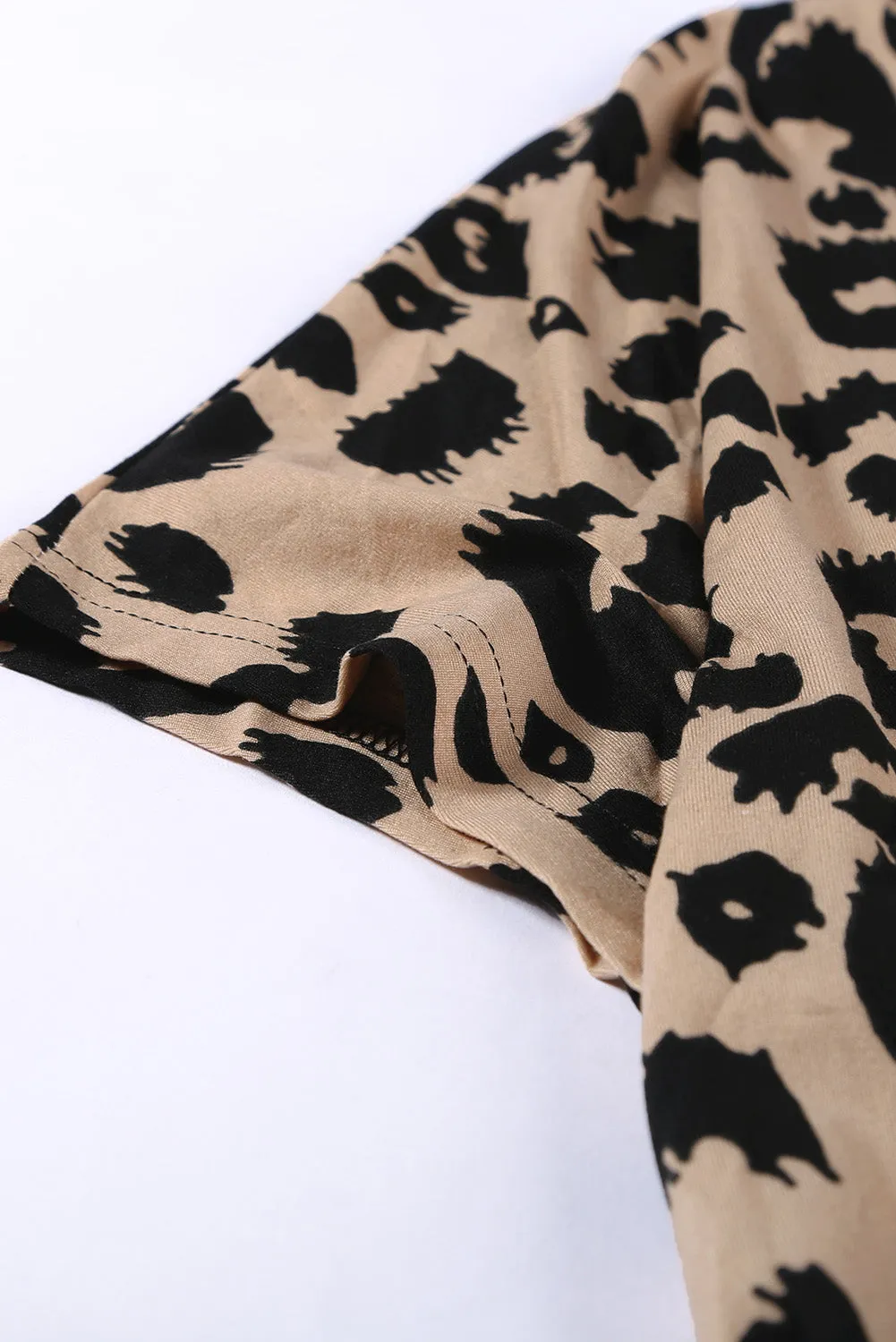 Leopard Print Pocketed T-shirt Mini Dress