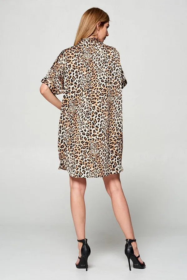 Leopard Print Shirt Dress