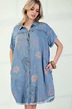 Light Denim Washed Easel Shirt Dress 3/6/25 9683