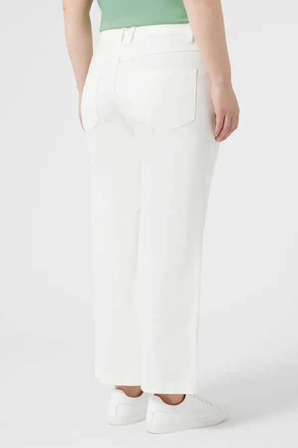 LUANA IVORY COTTON CROPPED TROUSERS