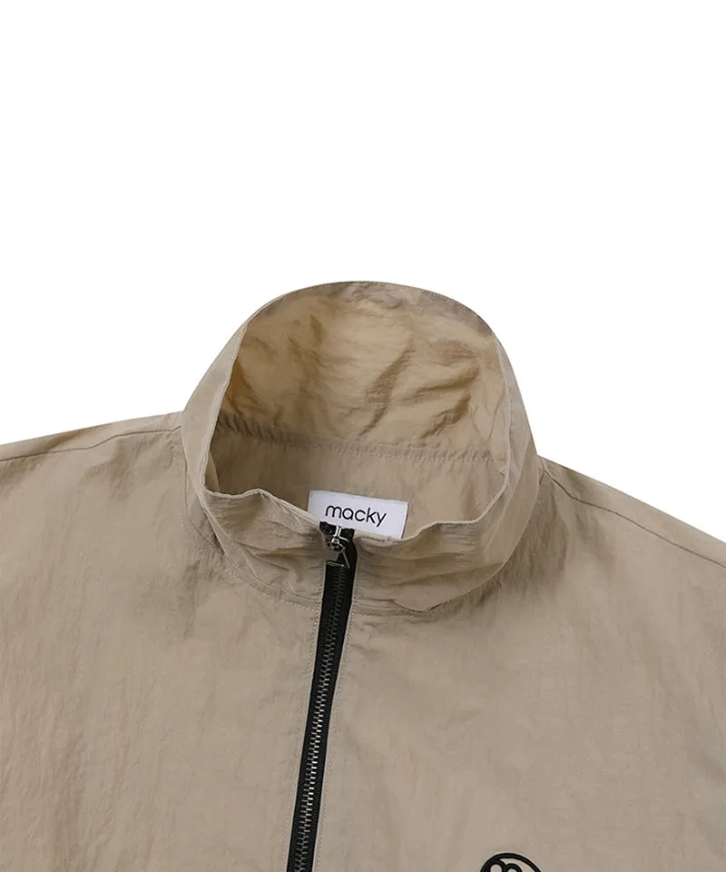 MACKY Golf: Zip-up Vest Windbreaker - Beige