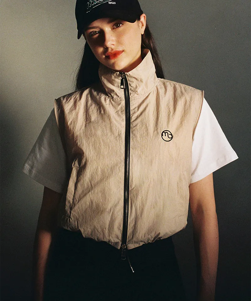 MACKY Golf: Zip-up Vest Windbreaker - Beige