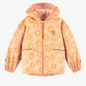 Manteau coupe-vent beige à motifs de soleils, enfant || Beige windbreaker coat with sun all over print, child