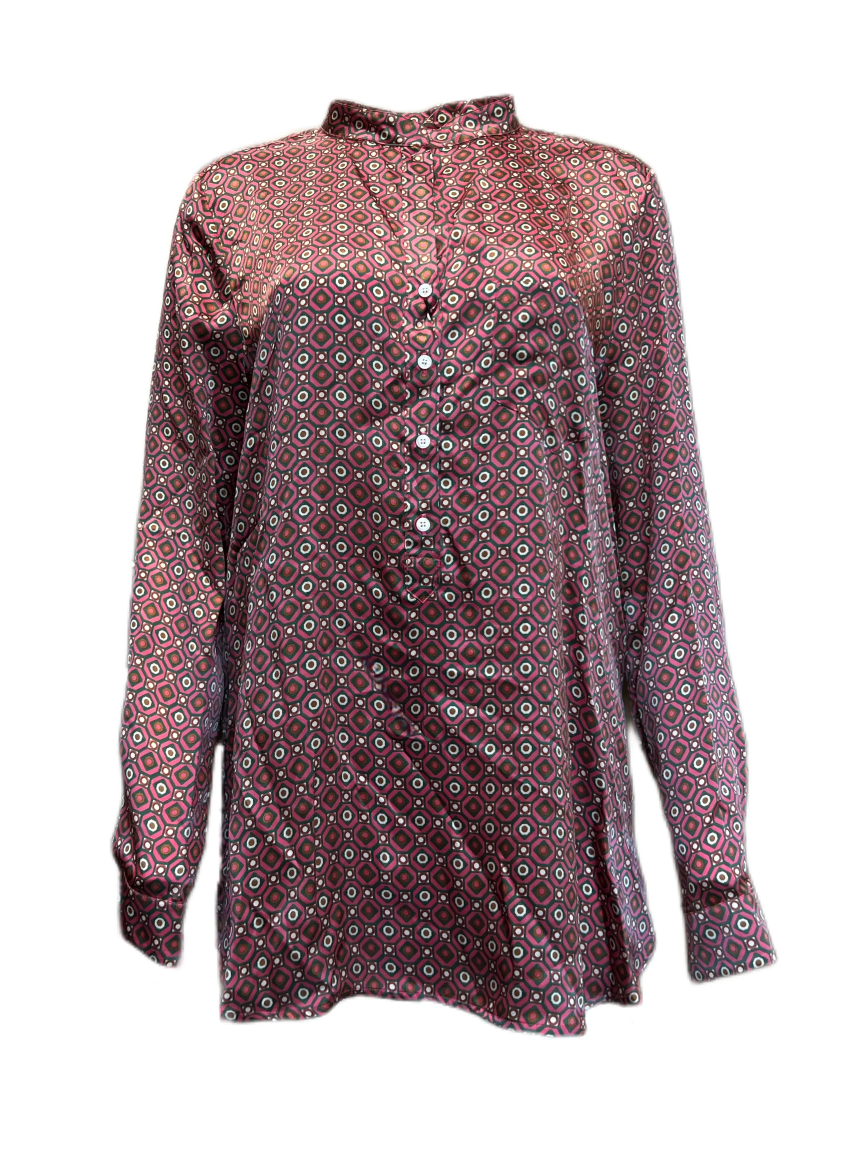 Marella By Max Mara Women's Red Adda Silk Blouse Size 14 NWT
