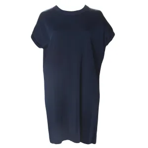 MARINA RINALDI Womens Navy Galleria Classic Sweater Shift Dress $690 NWT