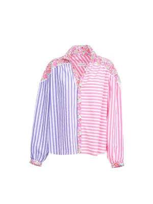 Marshmallow Shirt in Pink and Purple Stripe