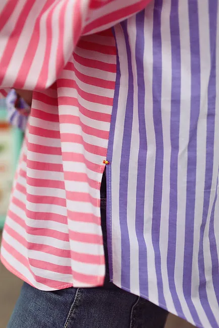Marshmallow Shirt in Pink and Purple Stripe