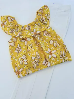 Mayoral 6024 Banana Top and Cropped Capri Trousers (No tags) In Stock Now
