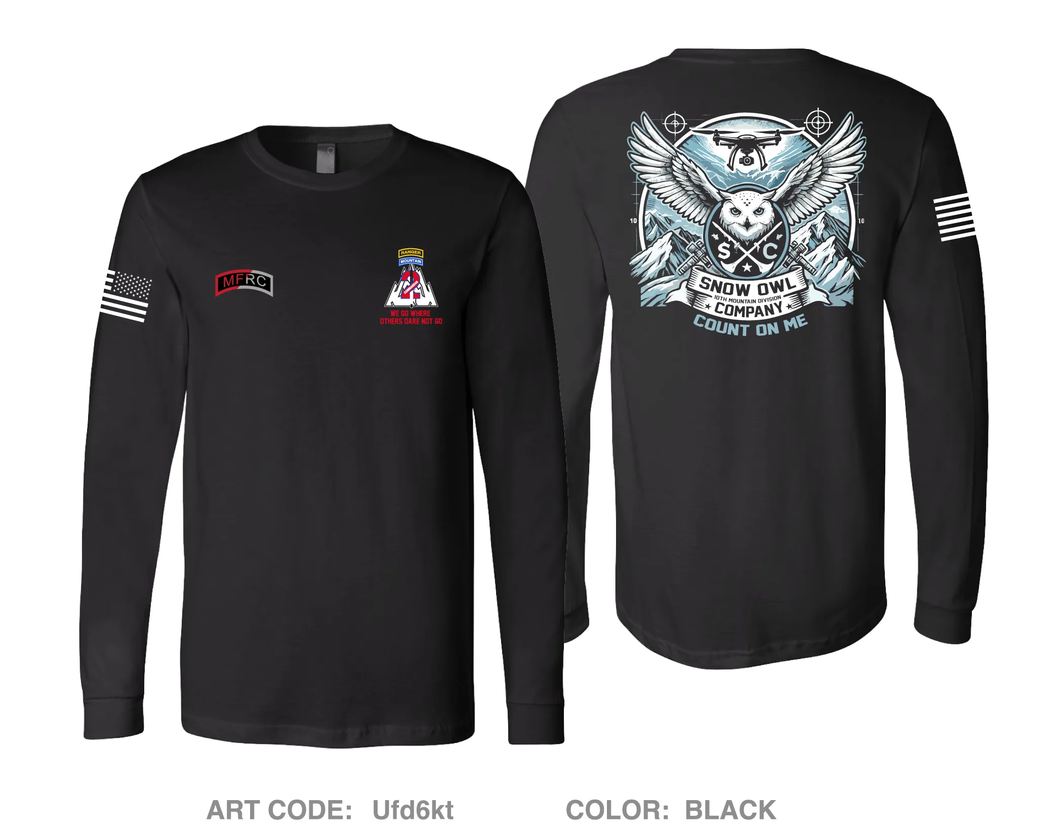MFRC, 2BCT, 10th Mountain Division Comfort Unisex Cotton LS Tee - Ufd6kt