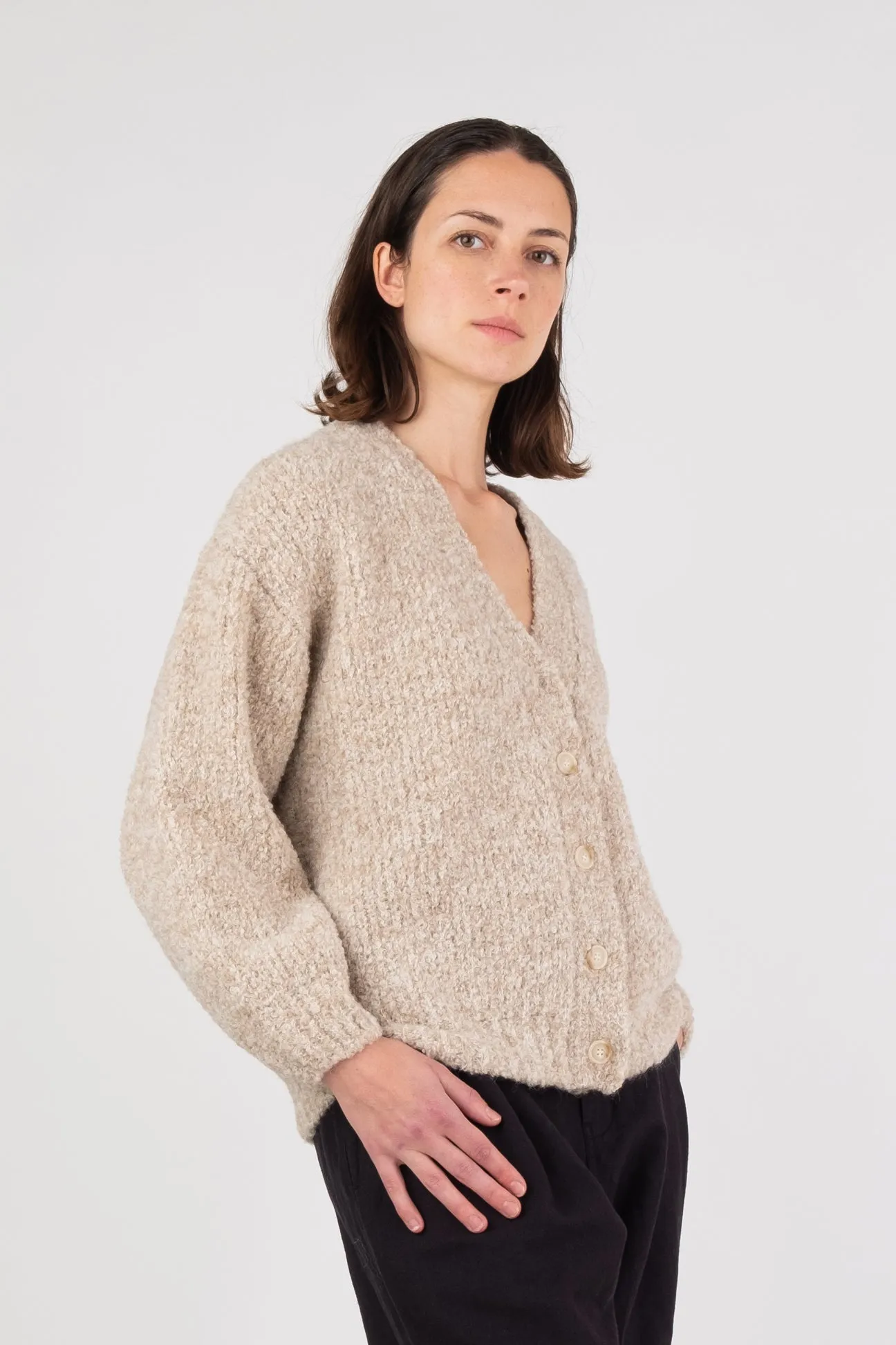 Micaela Greg Oatmeal Twist Cardigan