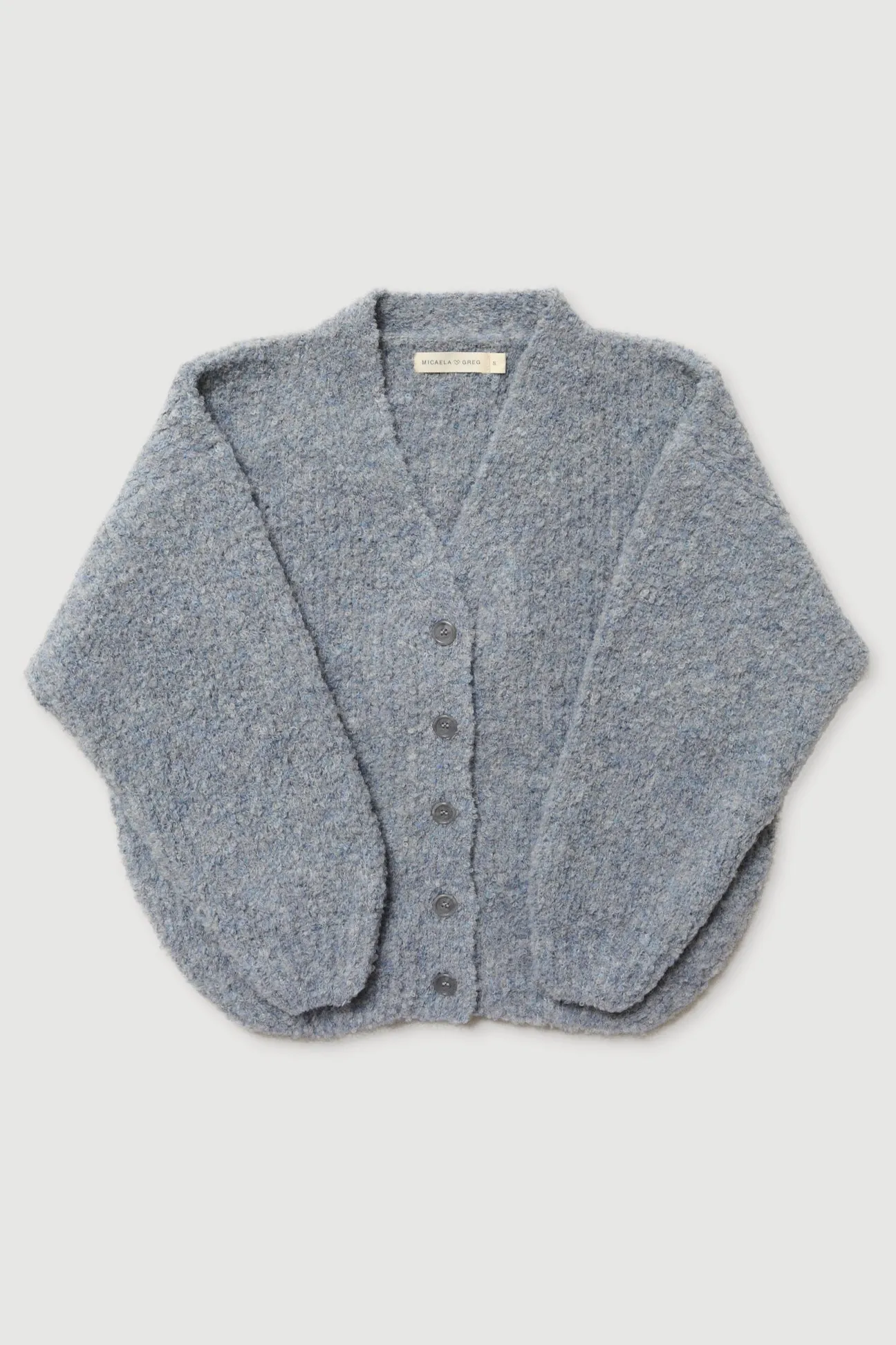 Micaela Greg Steel Blue Twist Cardigan