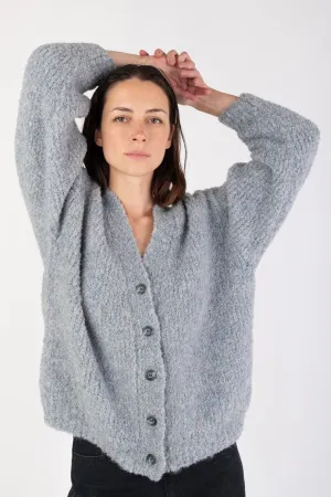 Micaela Greg Steel Blue Twist Cardigan