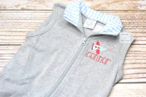 Monogrammed Boys valentine's outfit, boys valentine's vest, boys valentine's outfit