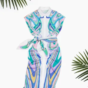 Multi | Button Down Midi Dress