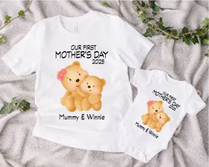 Mum and Baby First Mothers Day Personalised Bear Tops