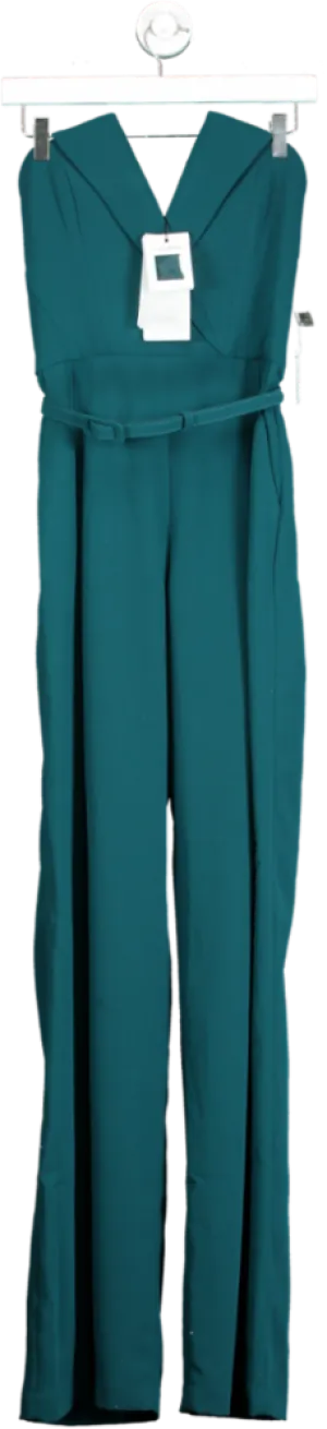 Nadine Merabi Teal Strapless Jumpsuit UK 8