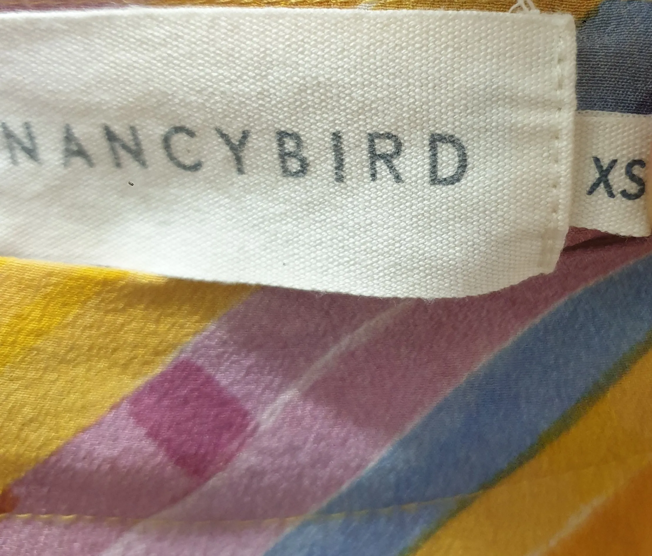 Nancybird horizontal striped 100% silk top size XS, best fits 8