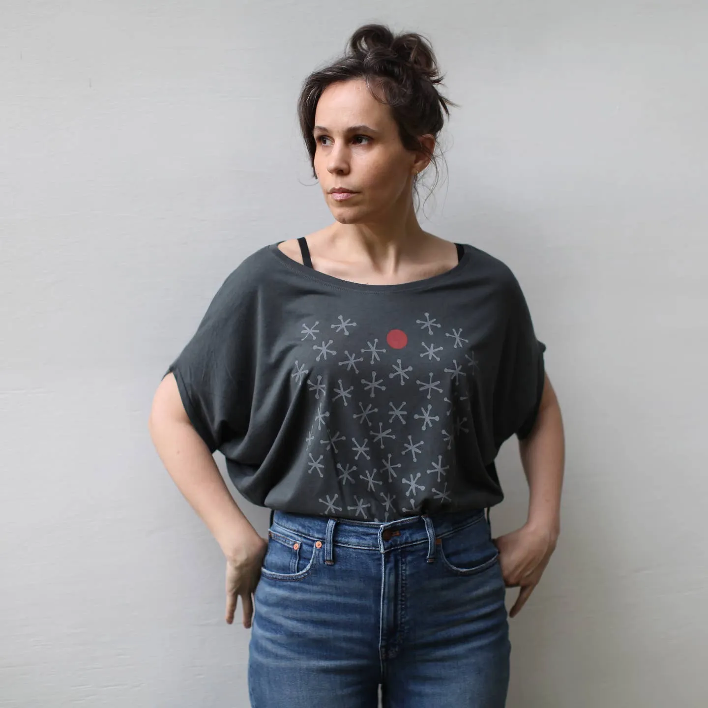 NEW! Jacks Game Mid Century Dolman Sleeve Tee in Gray by Blackbird Supply Co.