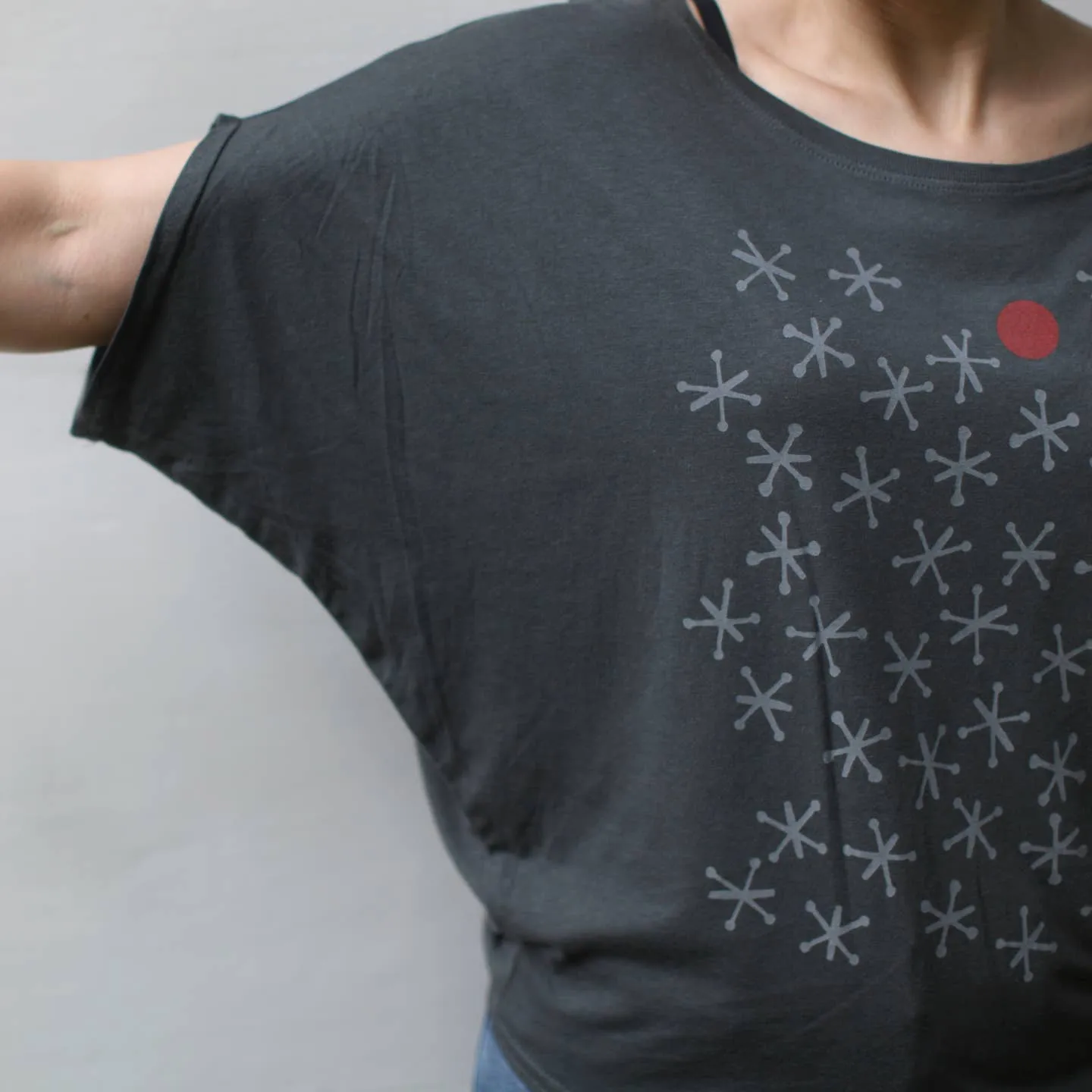 NEW! Jacks Game Mid Century Dolman Sleeve Tee in Gray by Blackbird Supply Co.