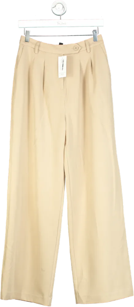New Look Beige Wide Leg Trousers UK 10