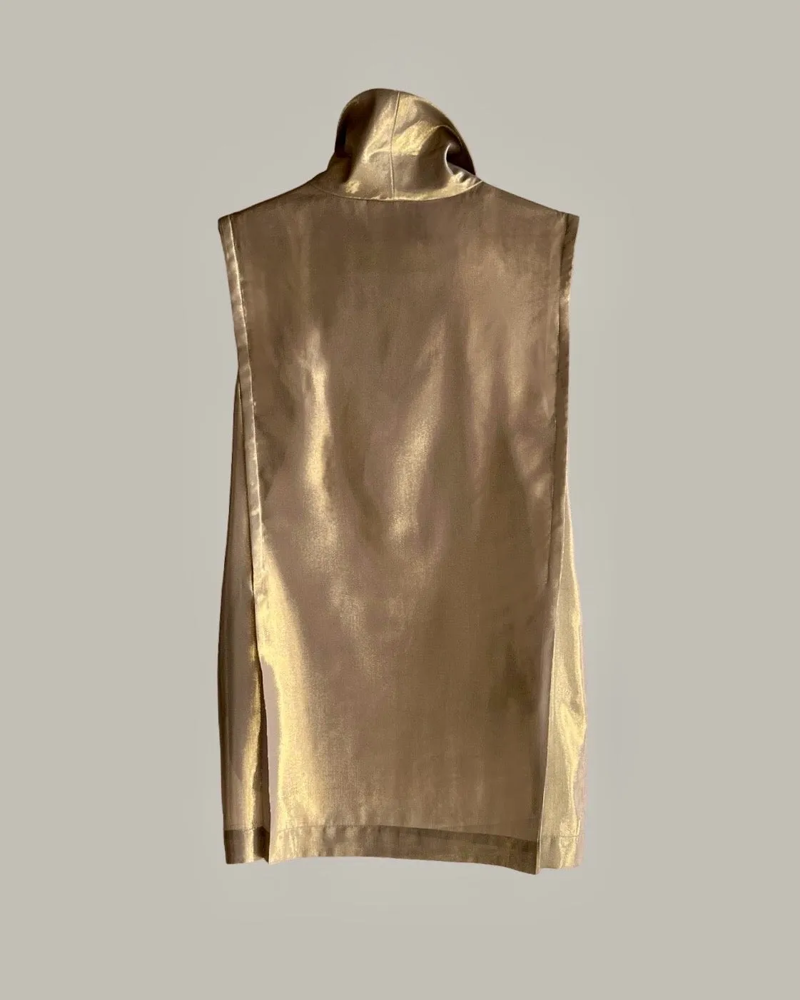 Ninja Midi Shift Dress Silk Lame’ Champagne Taupe  {Made to Order}