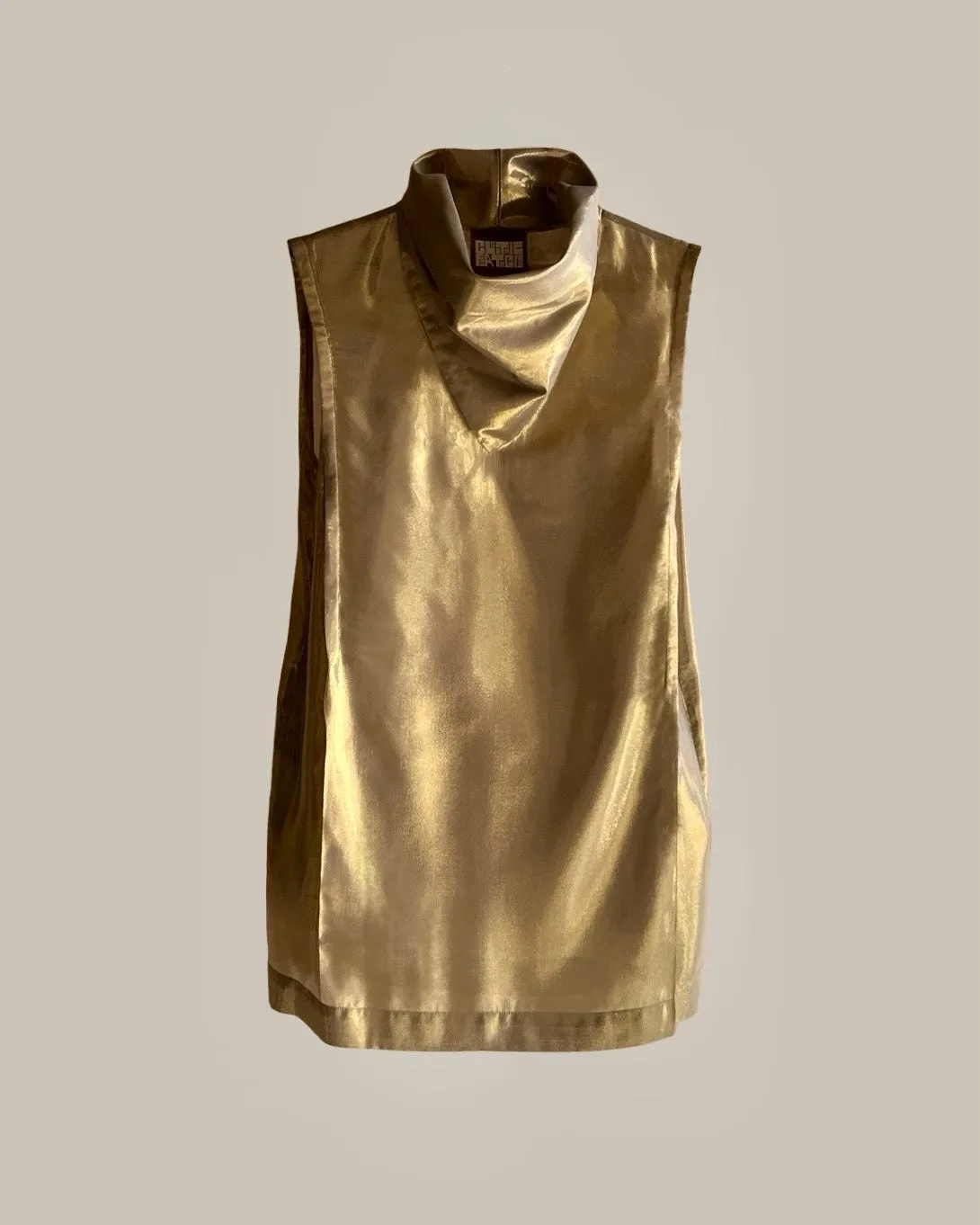 Ninja Midi Shift Dress Silk Lame’ Champagne Taupe  {Made to Order}