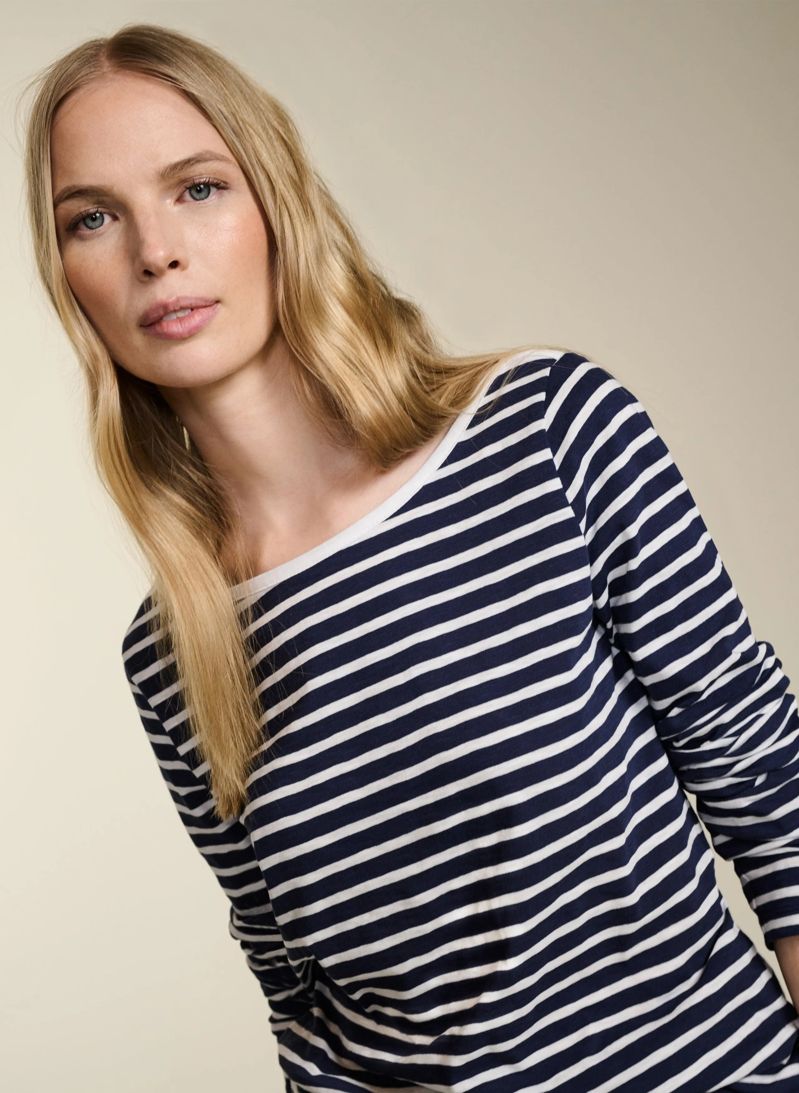 Norma Organic Cotton Top | Indigo & White