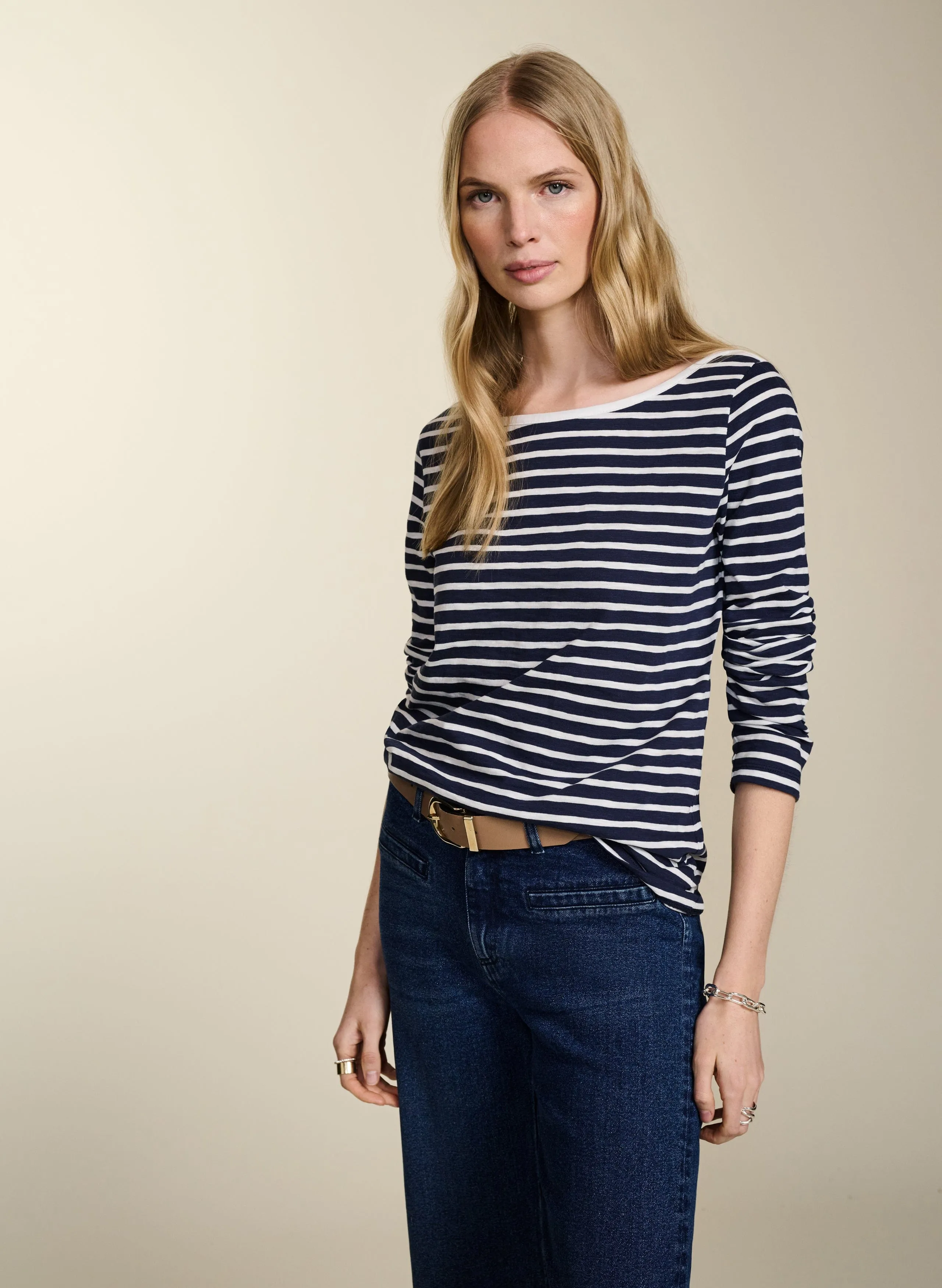 Norma Organic Cotton Top | Indigo & White