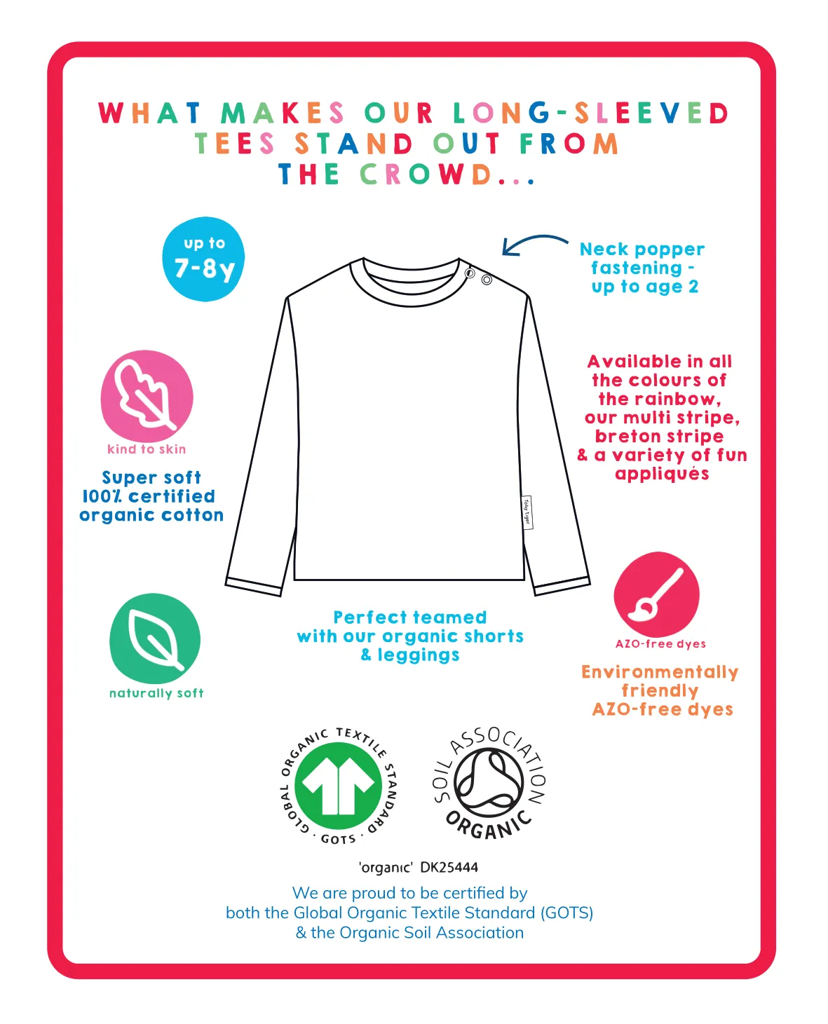 Organic Basic Long-Sleeved T-Shirt Bundle (3-4y / 104cm)