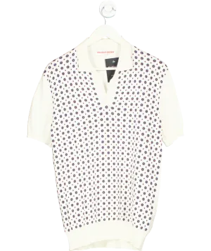Orlebar Brown White Horton Cotton And Silk Blend Polo Shirt UK M