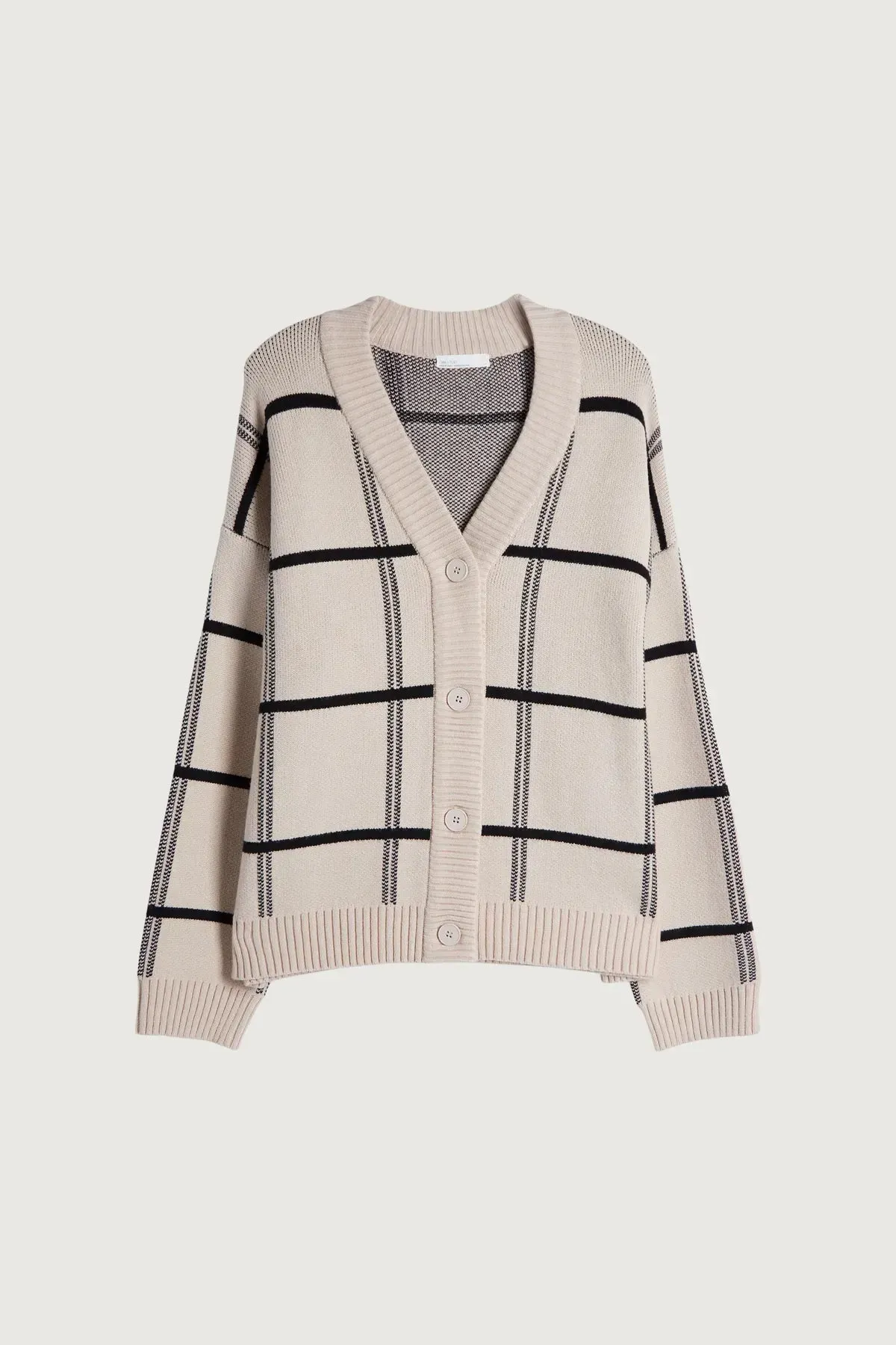 Oversized Plaid Cardigan