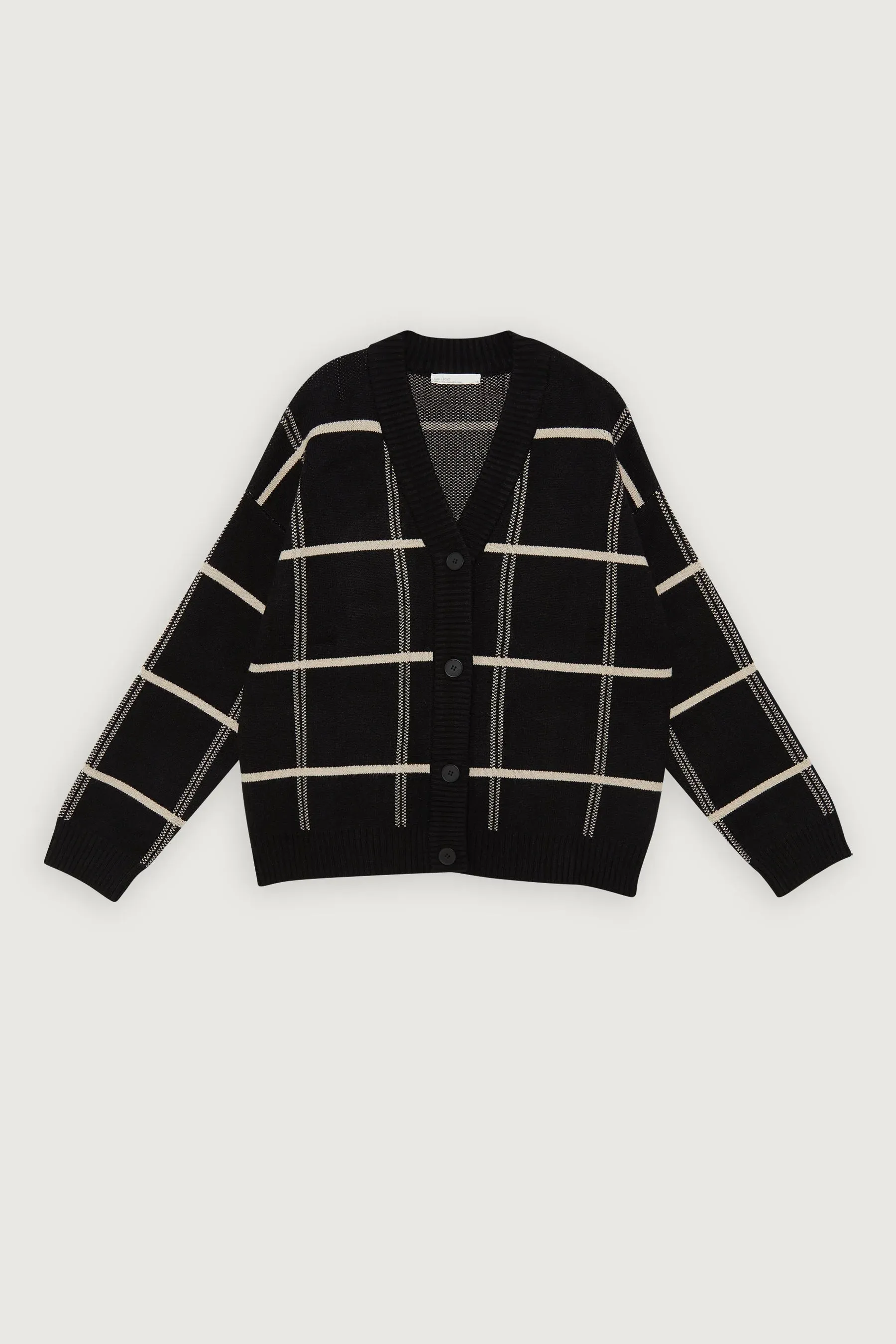 Oversized Plaid Cardigan