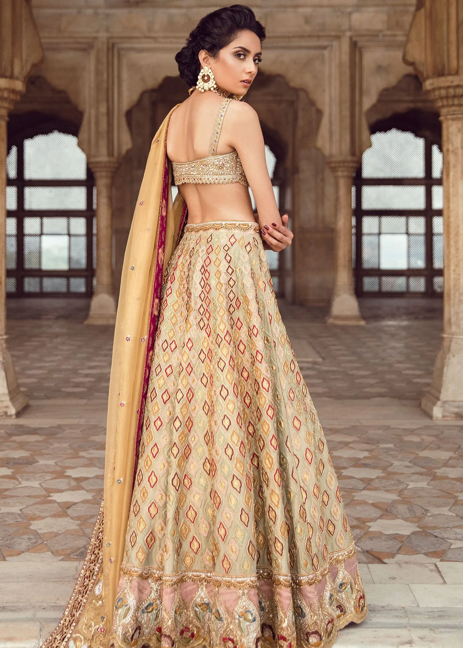 Pakistani Bridal Lehnga Choli in Light Pink Color #J5115