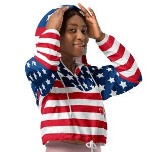 Patriot Stars and Stripes Women’s cropped windbreaker