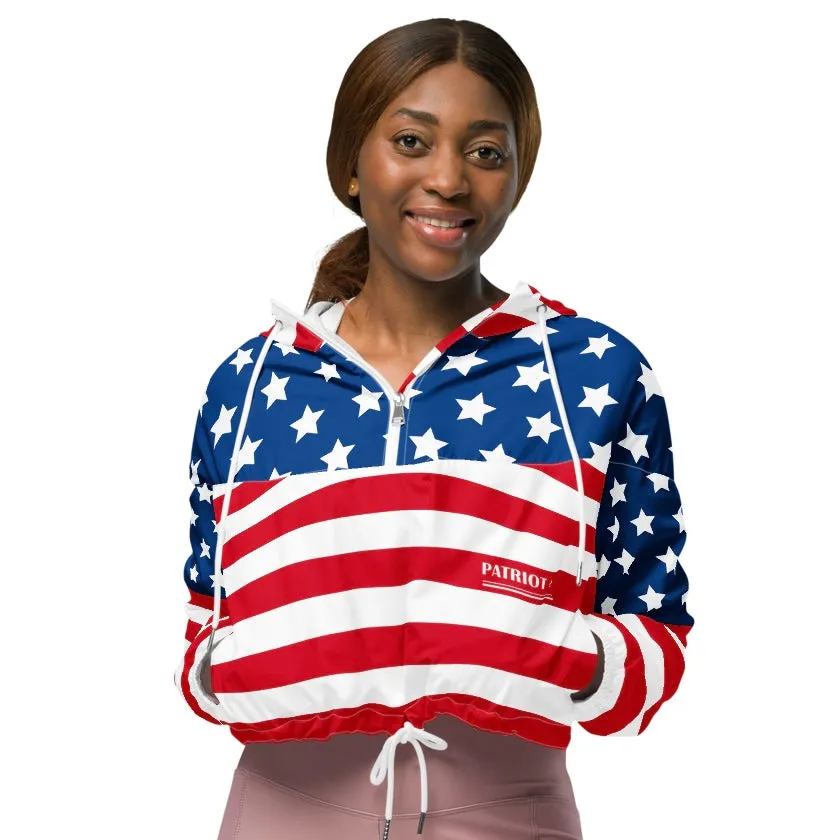 Patriot Stars and Stripes Women’s cropped windbreaker