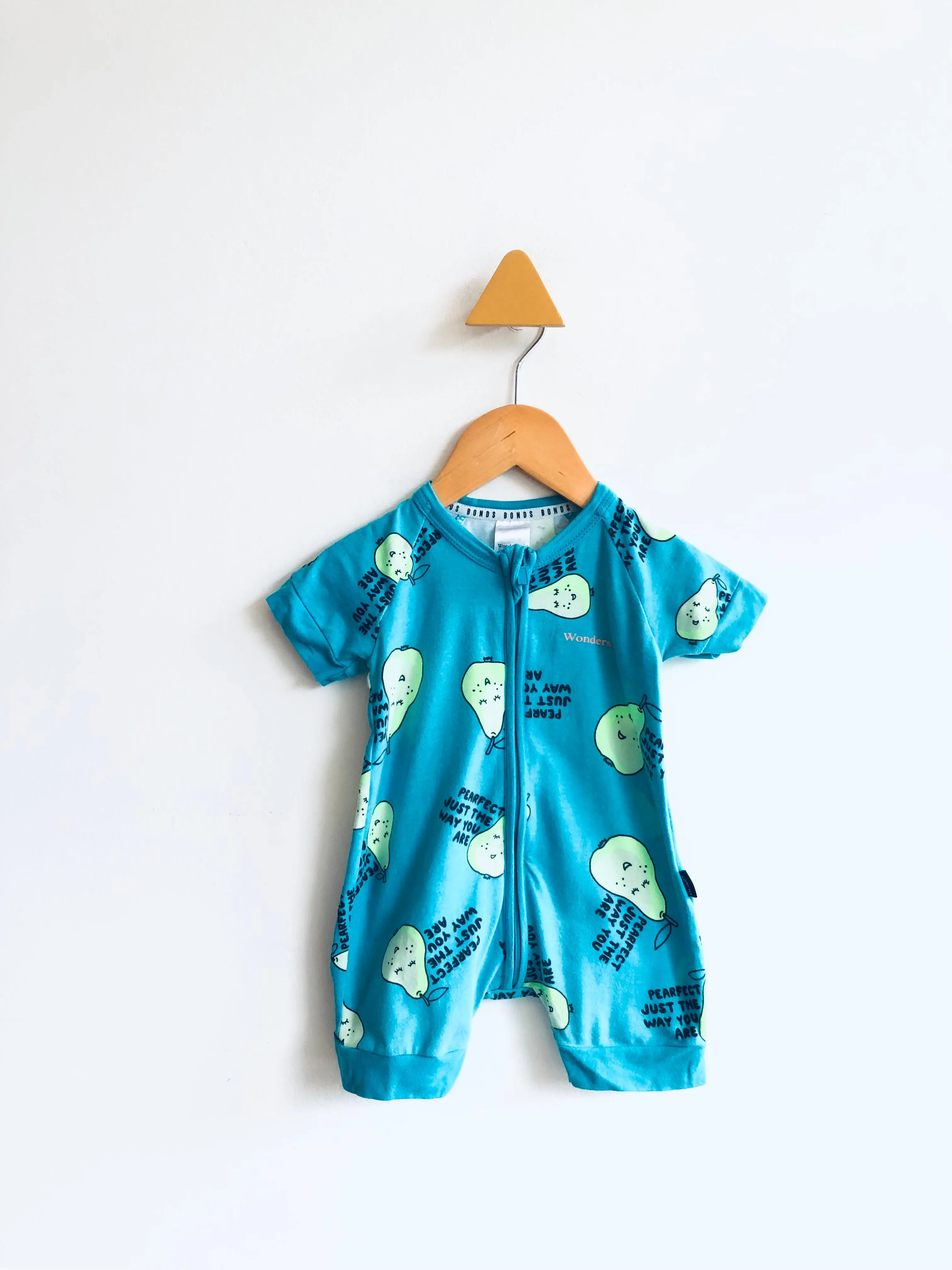 Pear Print Shorty Wondersuit // 3-6M