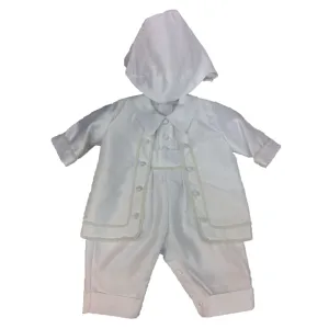 Peter Boys Ivory or White Boys Christening Romper and Jacket