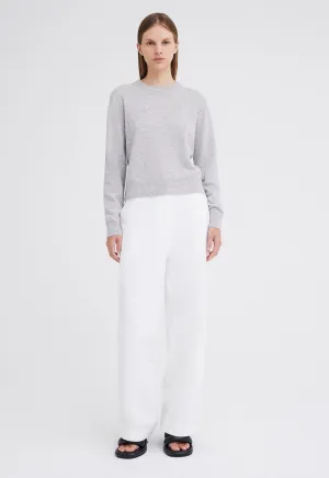 Peter Cashmere Sweater - Pale Grey Marle
