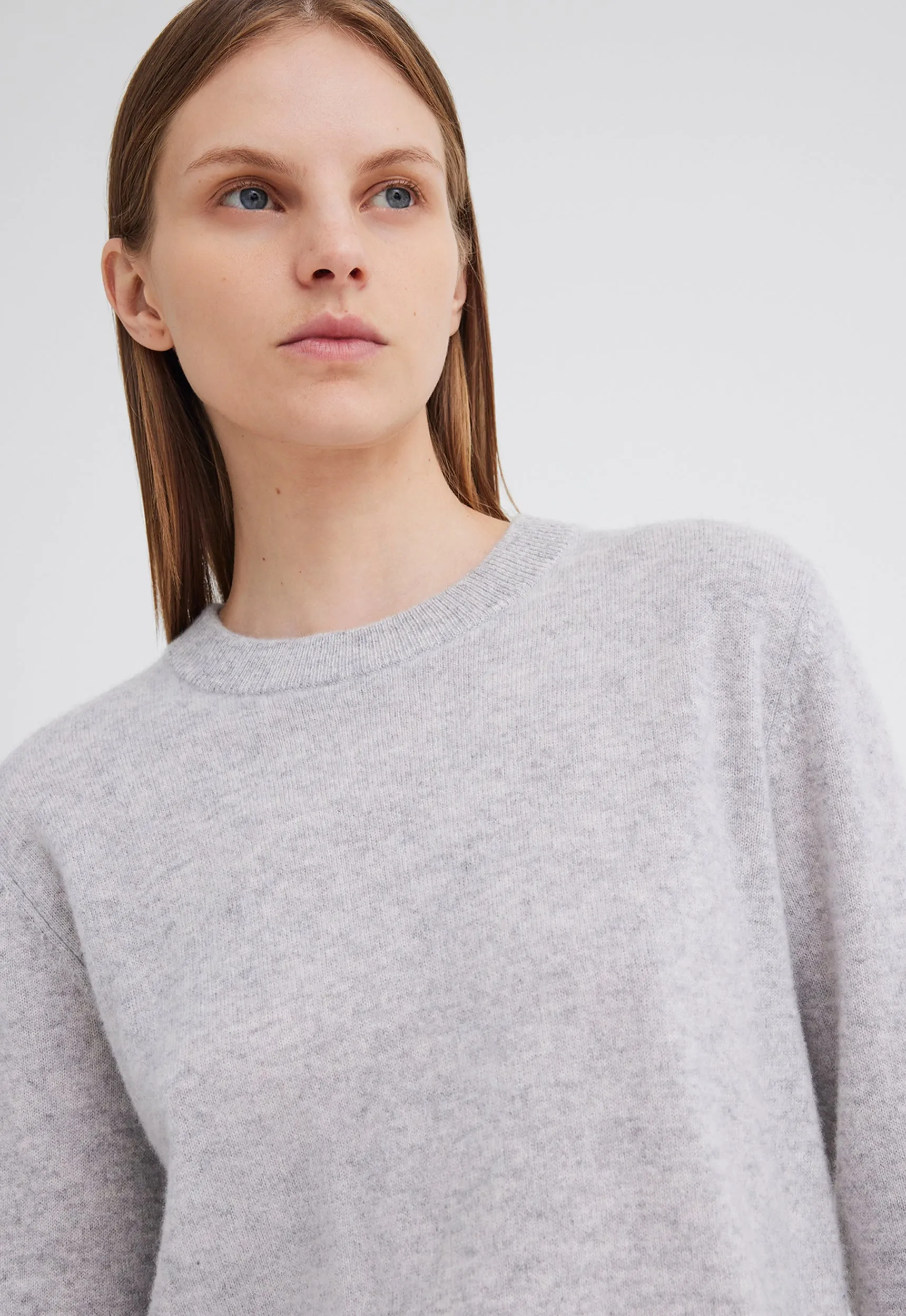 Peter Cashmere Sweater - Pale Grey Marle