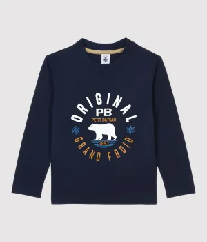 Petit Bateau Navy Long Sleeved Cotton Tshirt