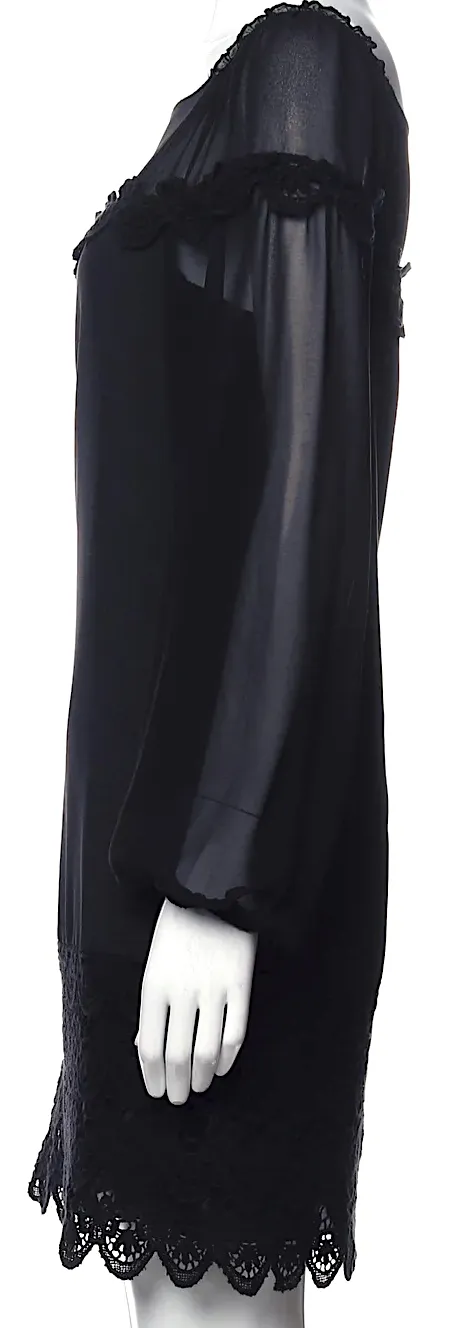 Philosophy di Alberta Ferretti Italy. Black Square Neckline Mini Dress