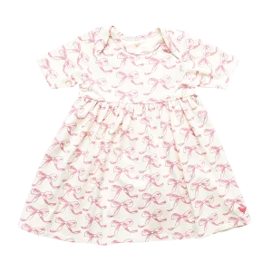 Pink Chicken Baby Organic Steph Bodysuit Dress - Mauveglow Bows