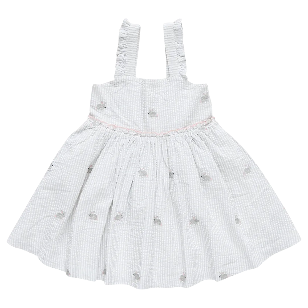Pink Chicken Girls Sierra Dress - Bunny Embroidery