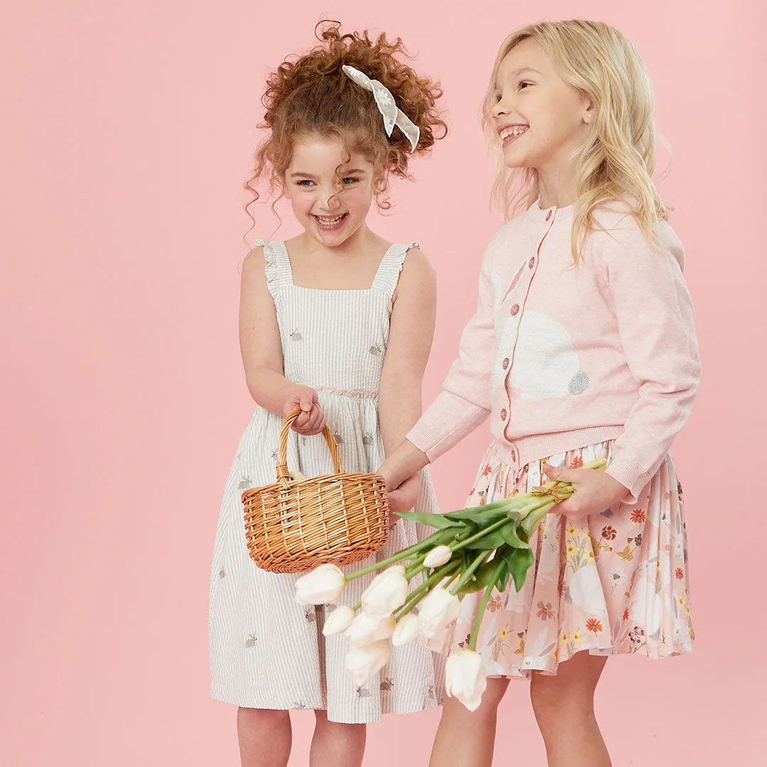 Pink Chicken Girls Sierra Dress - Bunny Embroidery