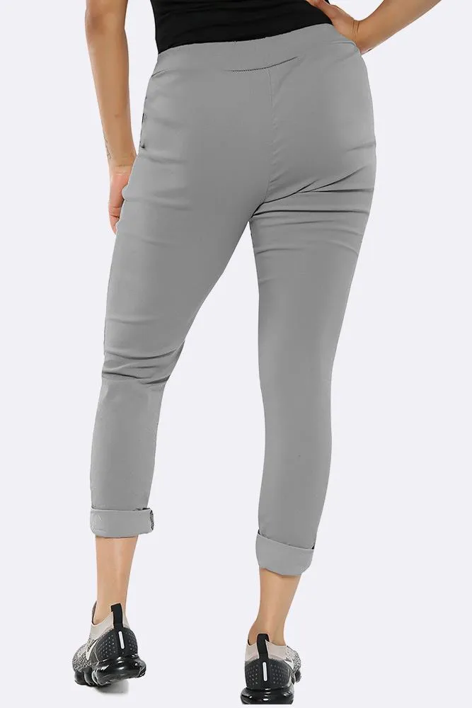 Plain Glitter Drawstring Trouser
