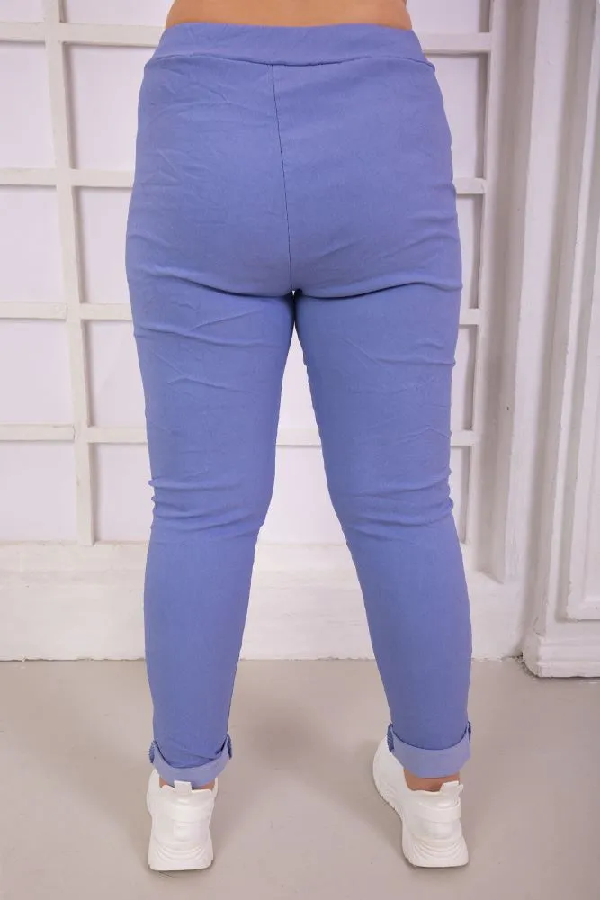 Plain Glitter Drawstring Trouser