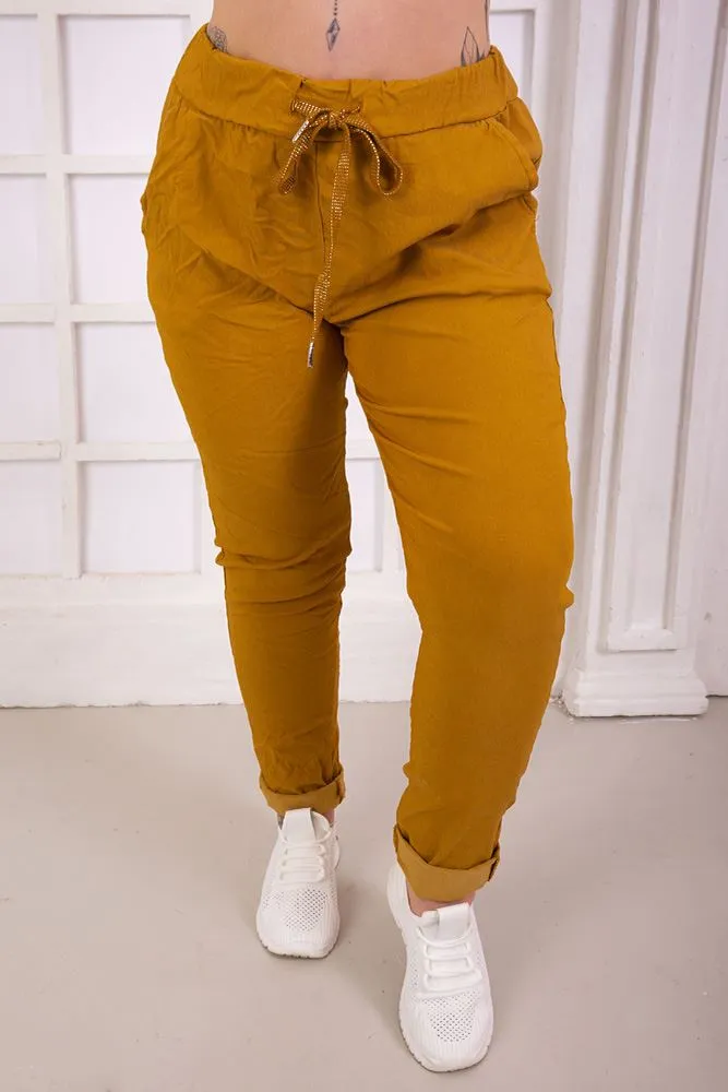 Plain Glitter Drawstring Trouser
