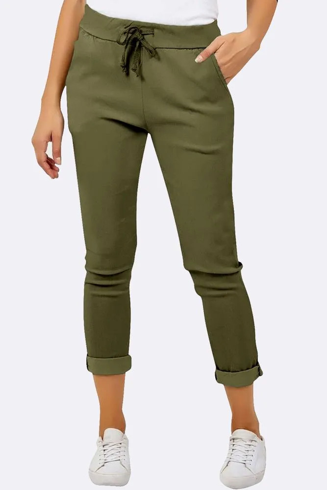 Plain Glitter Drawstring Trouser