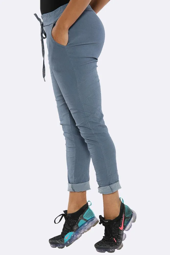 Plain Glitter Drawstring Trouser